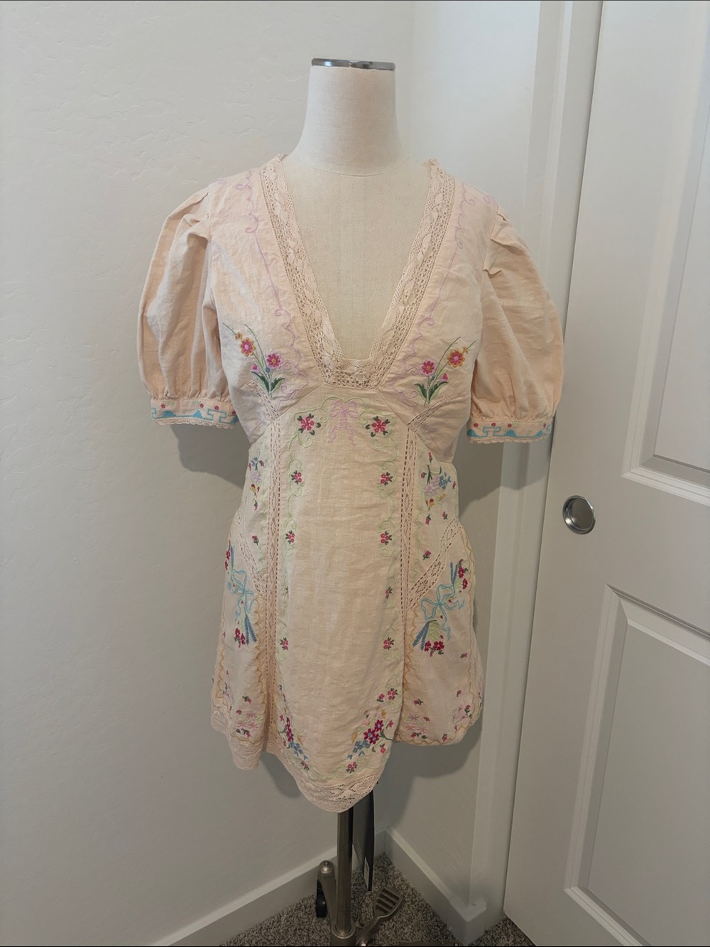 Anthropology Embroidered Mini dress